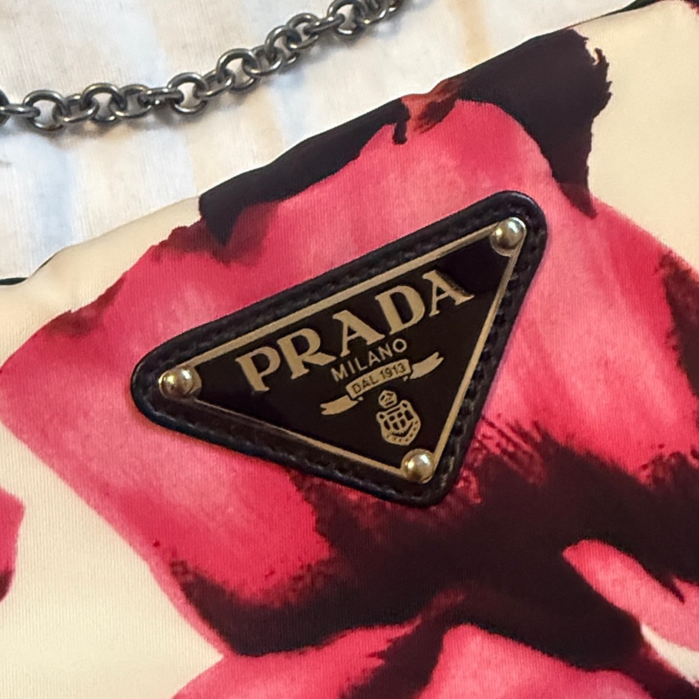 Prada Red and Black Floral Clutch - Picture 6 of 6